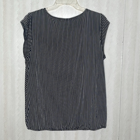 ❤️ WORTHINGTON Black and White Striped Blouse Size XL - Picture 3 of 4